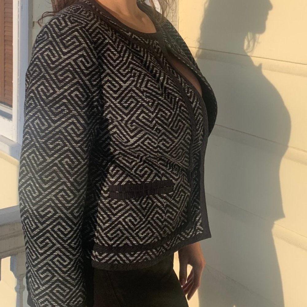 White and Black Patterned Pendleton Suit Jacket